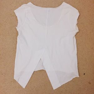 Zara basic clean back cutout U neck tee